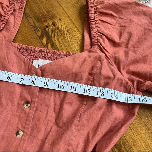 BA&SH Peach Organic Cotton Button Down Belted Cyrielle Dress in size  2 - Picture 8 of 12